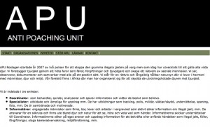 APUs hemsida med organisation