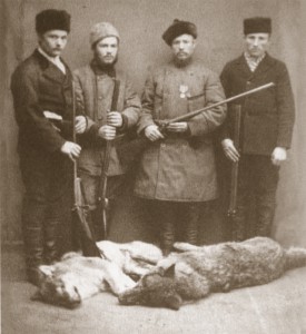 Lukaschen Jakim Isotoff med sina jägare i Tammerfors 1884