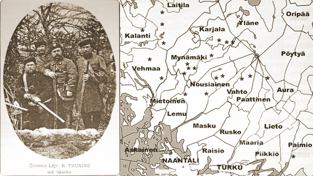 Överste-ljt Thuring och karta 1880-1881.